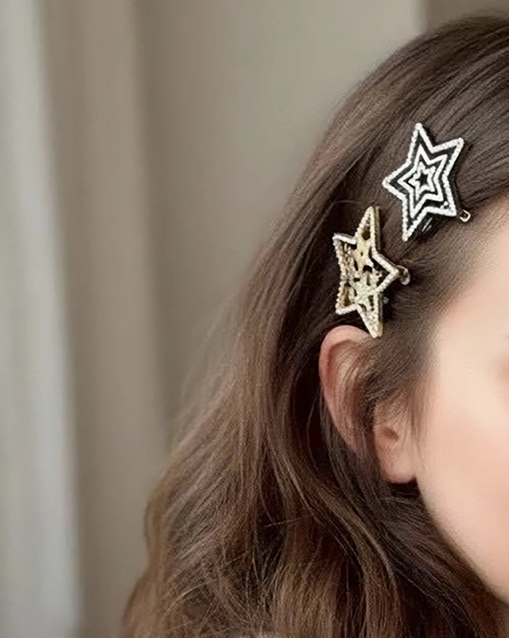 Dior Rhinestone Star Hair Clips Set