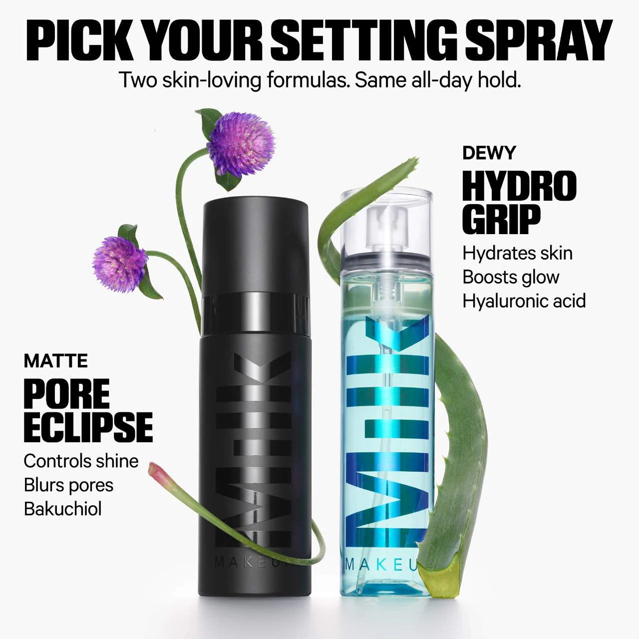 Milk Makeup Hydro Grip Dewy Long-Lasting Setting Spray With Hyaluronic Acid + Niacinamide
