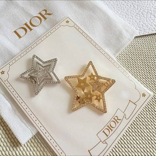 Dior Rhinestone Star Hair Clips Set