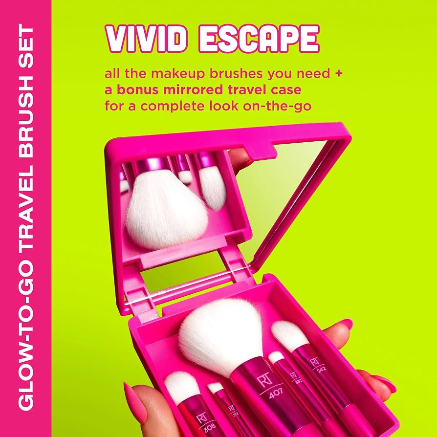Real Techniques Vivid Escape Glow-To-Go Travel Brush Set