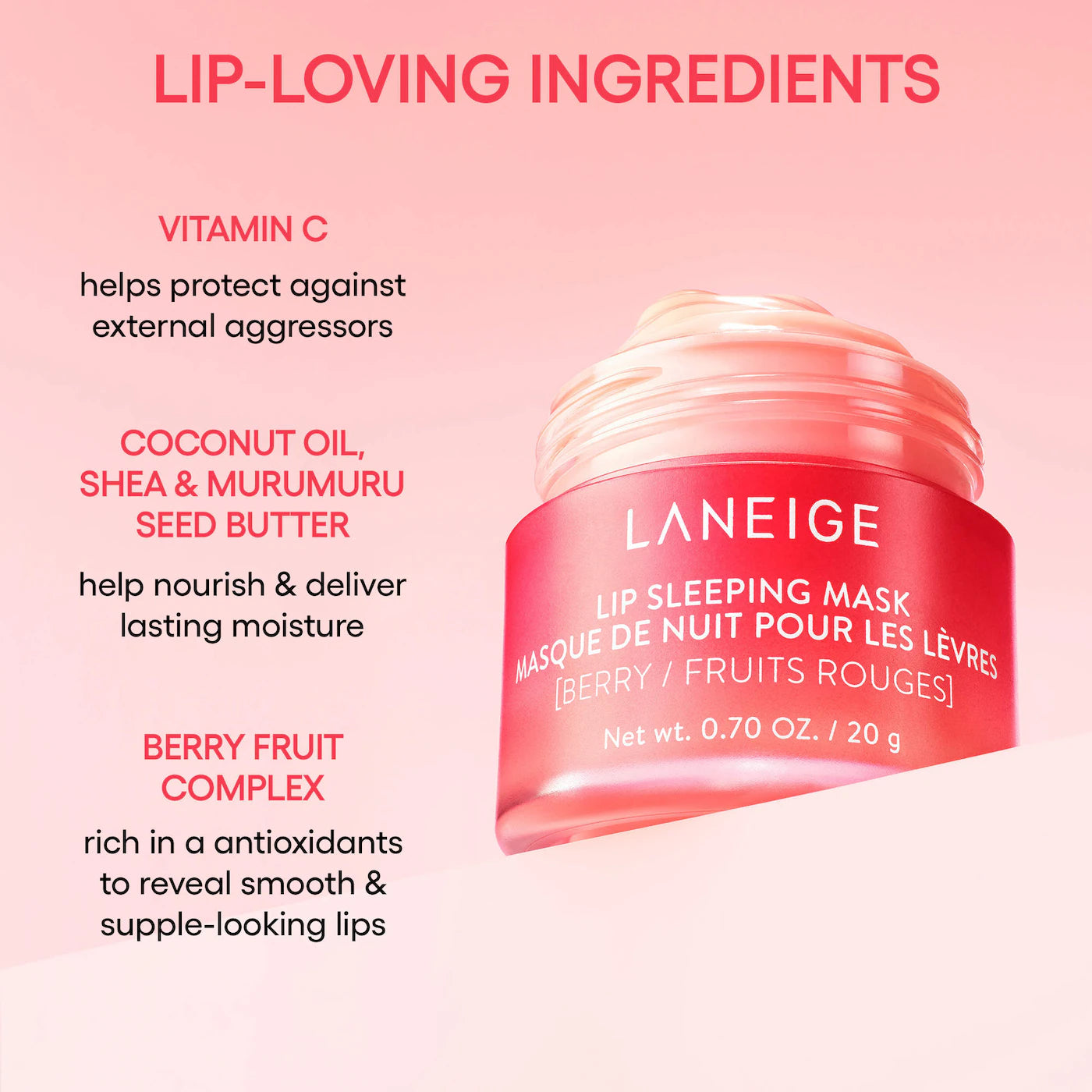 Laneige Lip Sleeping Mask – Intense Hydration Lip Treatment with Vitamin C
