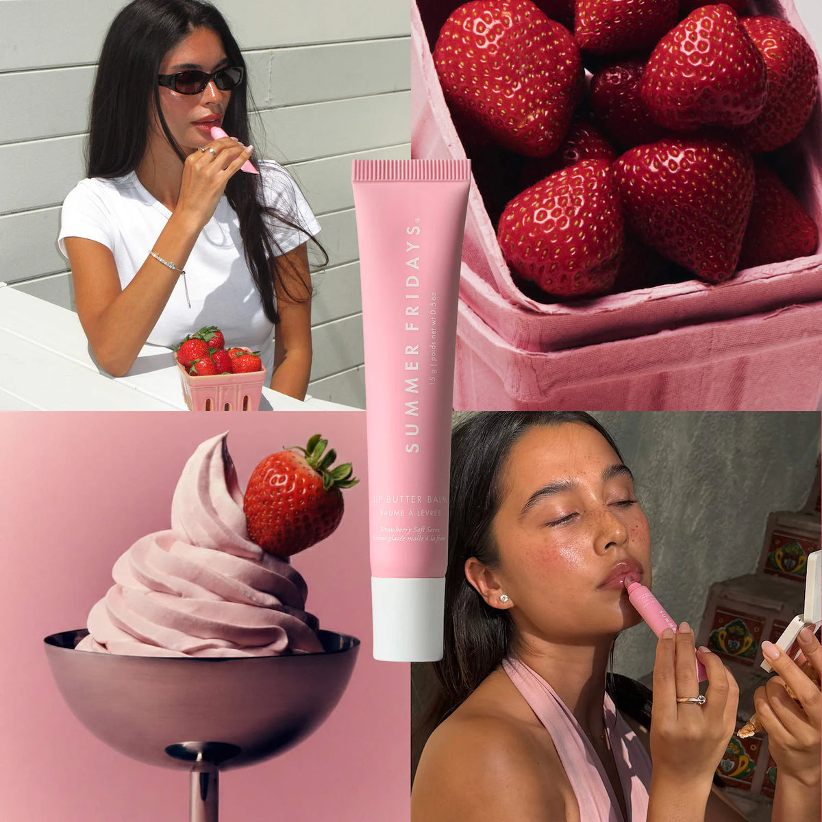 Summer Fridays Lip Butter Balm Treatment - “Strawberry Soft Serve”