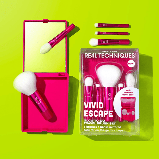Real Techniques Vivid Escape Glow-To-Go Travel Brush Set