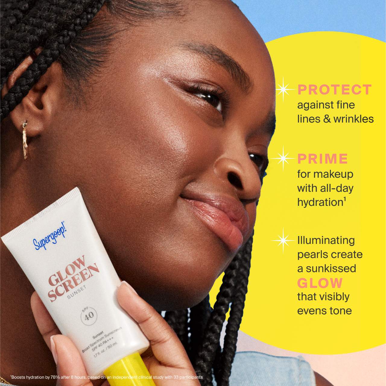 Supergoop! Mini Glowscreen Sunscreen SPF 40 with Hyaluronic Acid + Niacinamide