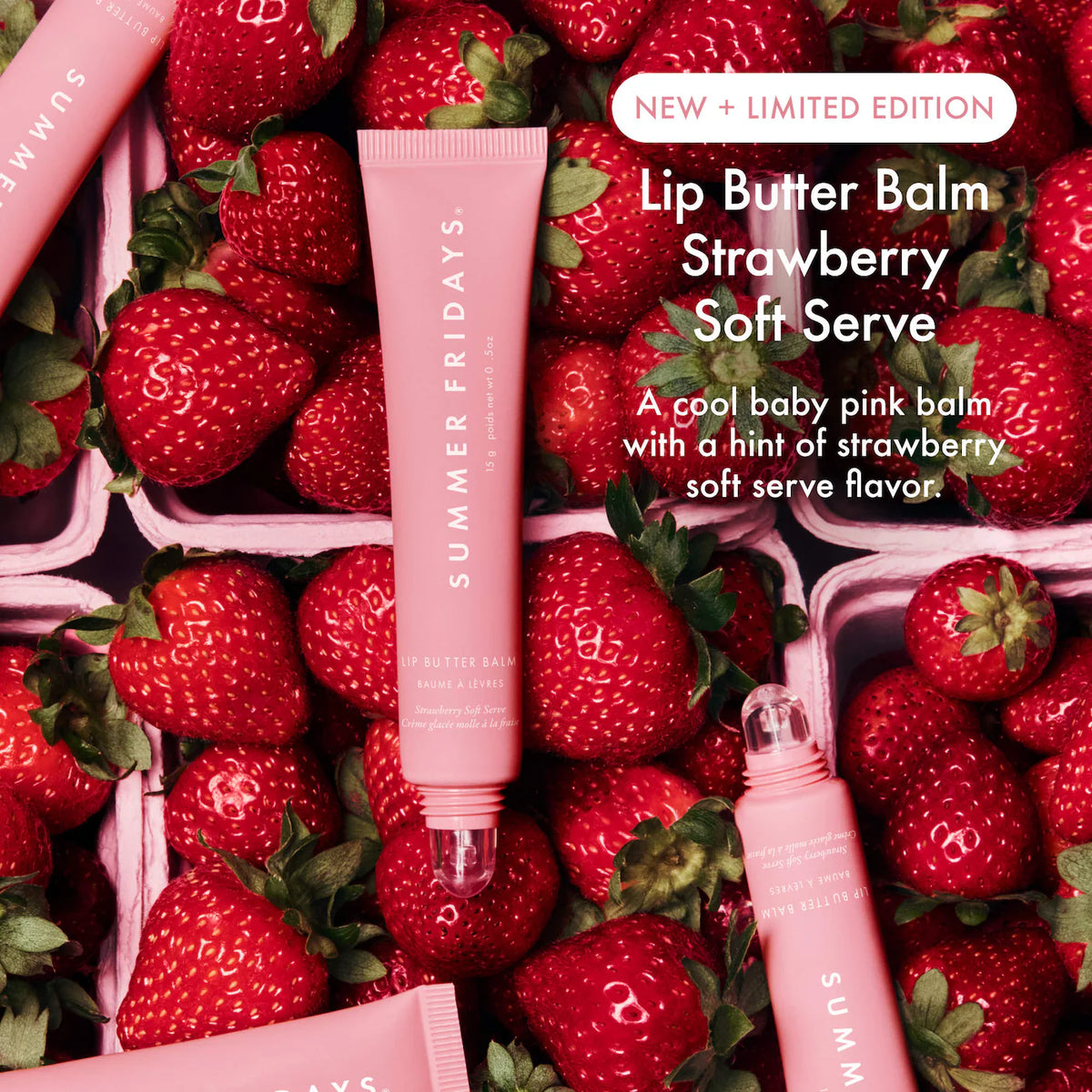 Summer Fridays Lip Butter Balm Treatment - “Strawberry Soft Serve”