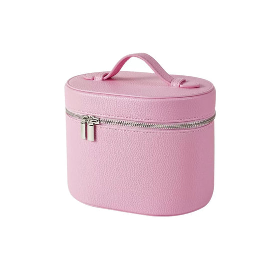 Blush Pink Premium Leather Vanity Bag