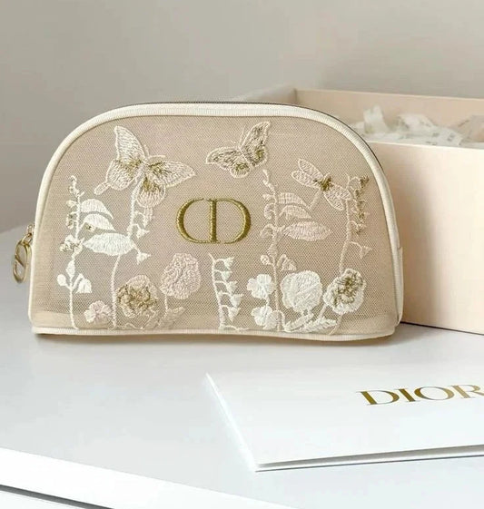 Dior Beauty Mesh Embroidered Makeup Bag