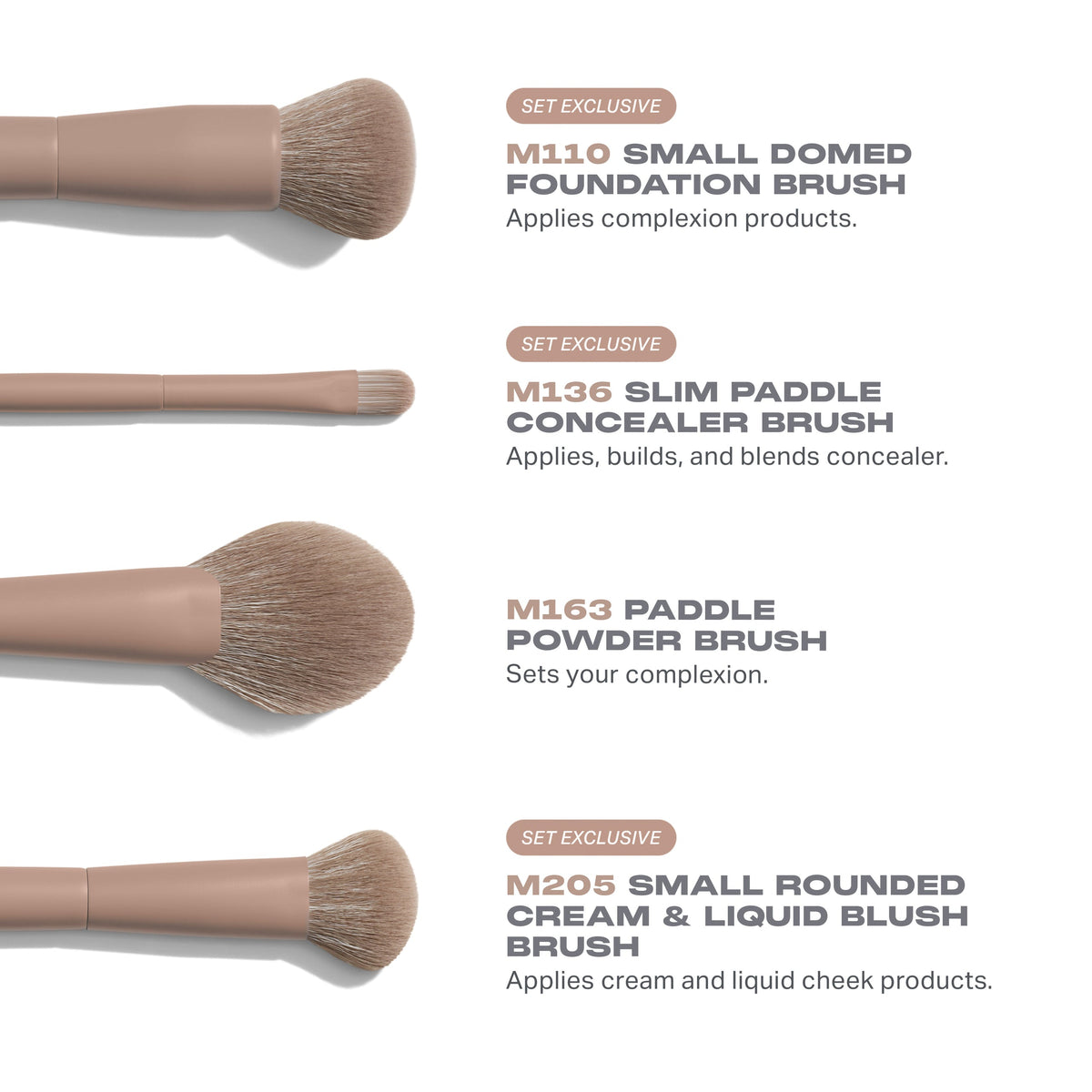 Morphe Iced Mocha 4-Piece Face Brush Set - Limited Edition
