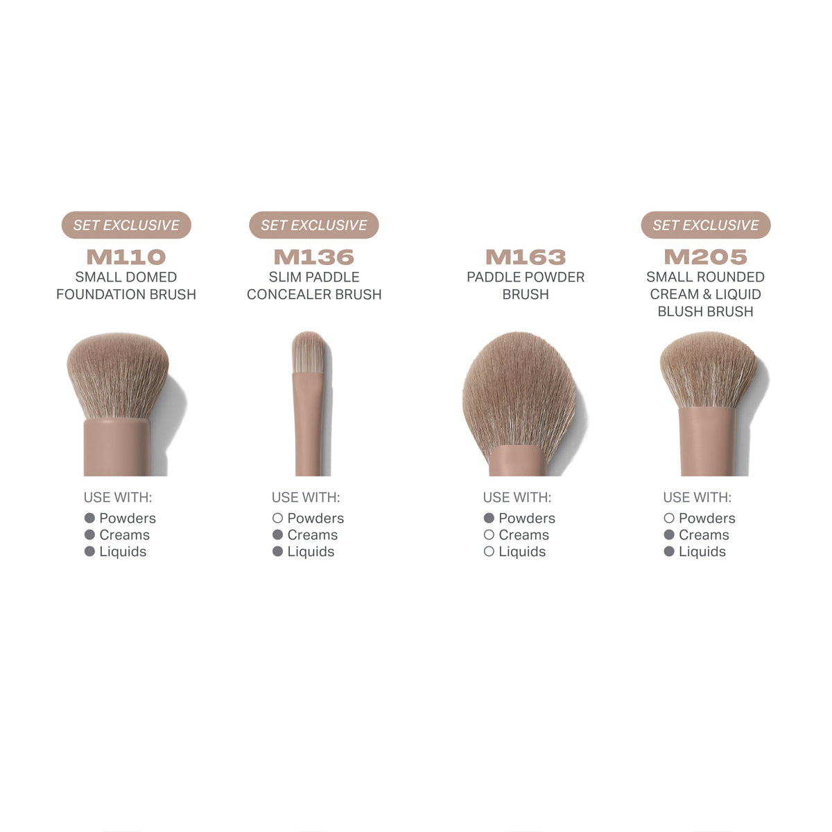 Morphe Iced Mocha 4-Piece Face Brush Set - Limited Edition