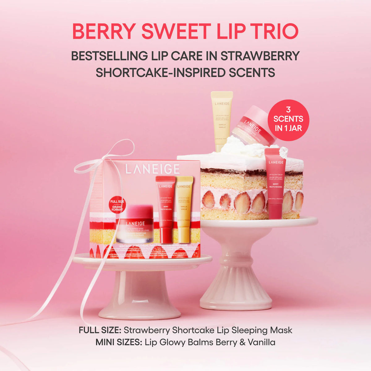 Laneige Berry Sweet Lip Treatment Minis Trio Set